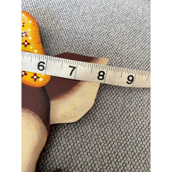 Vtg Hand Painted Wooden Reindeer Wall Hanging Rudolph Christmas‎ Decor - Picture 5 of 5